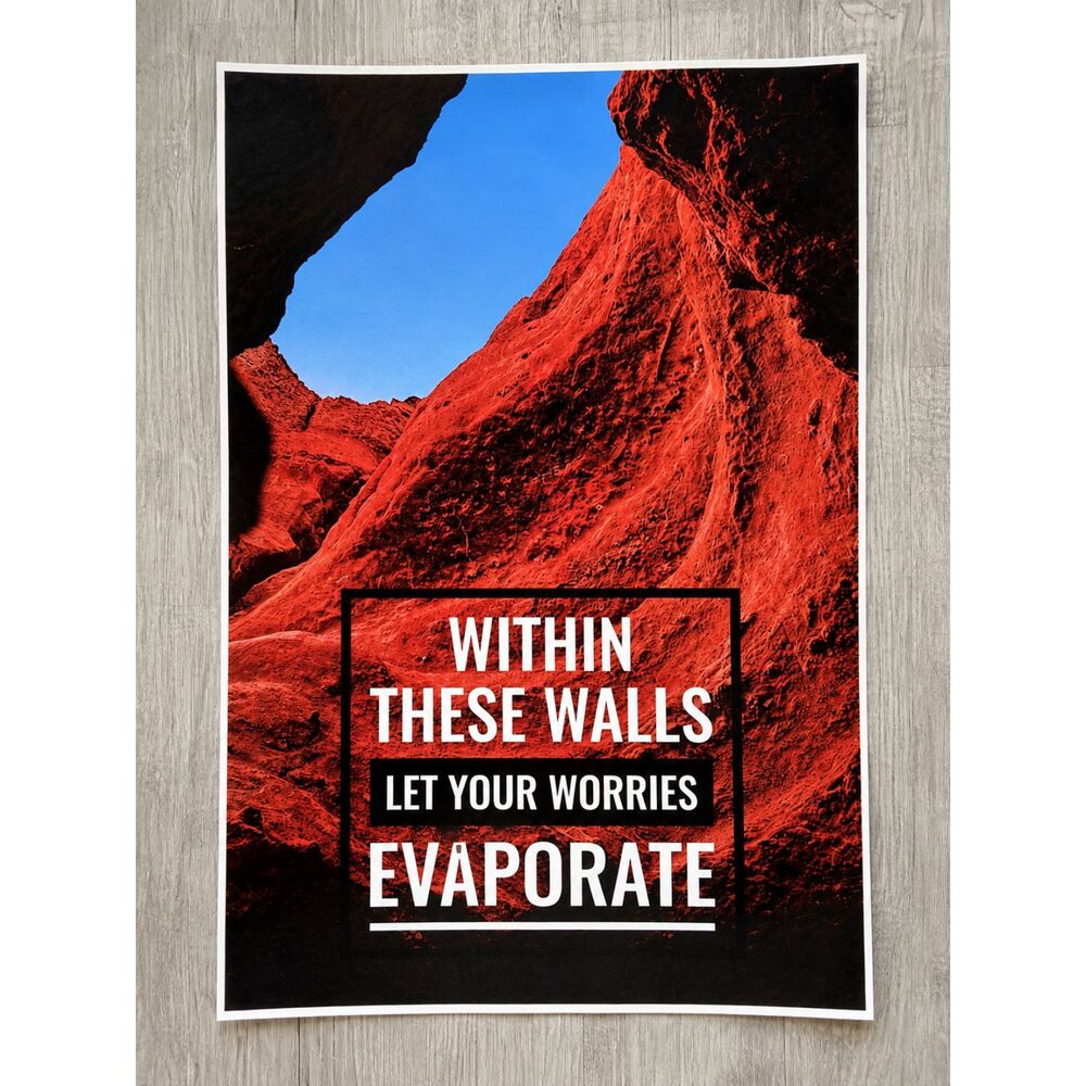 Laminated Canyon Art Print Inspirational Quote Wall Poster Desert Nature Decor